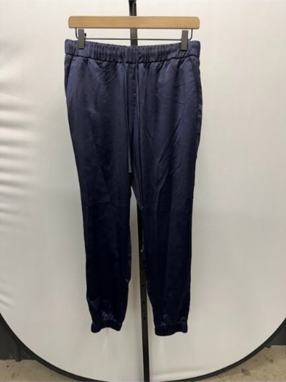 Banana Republic Navy Blue Satin Jogger Pants